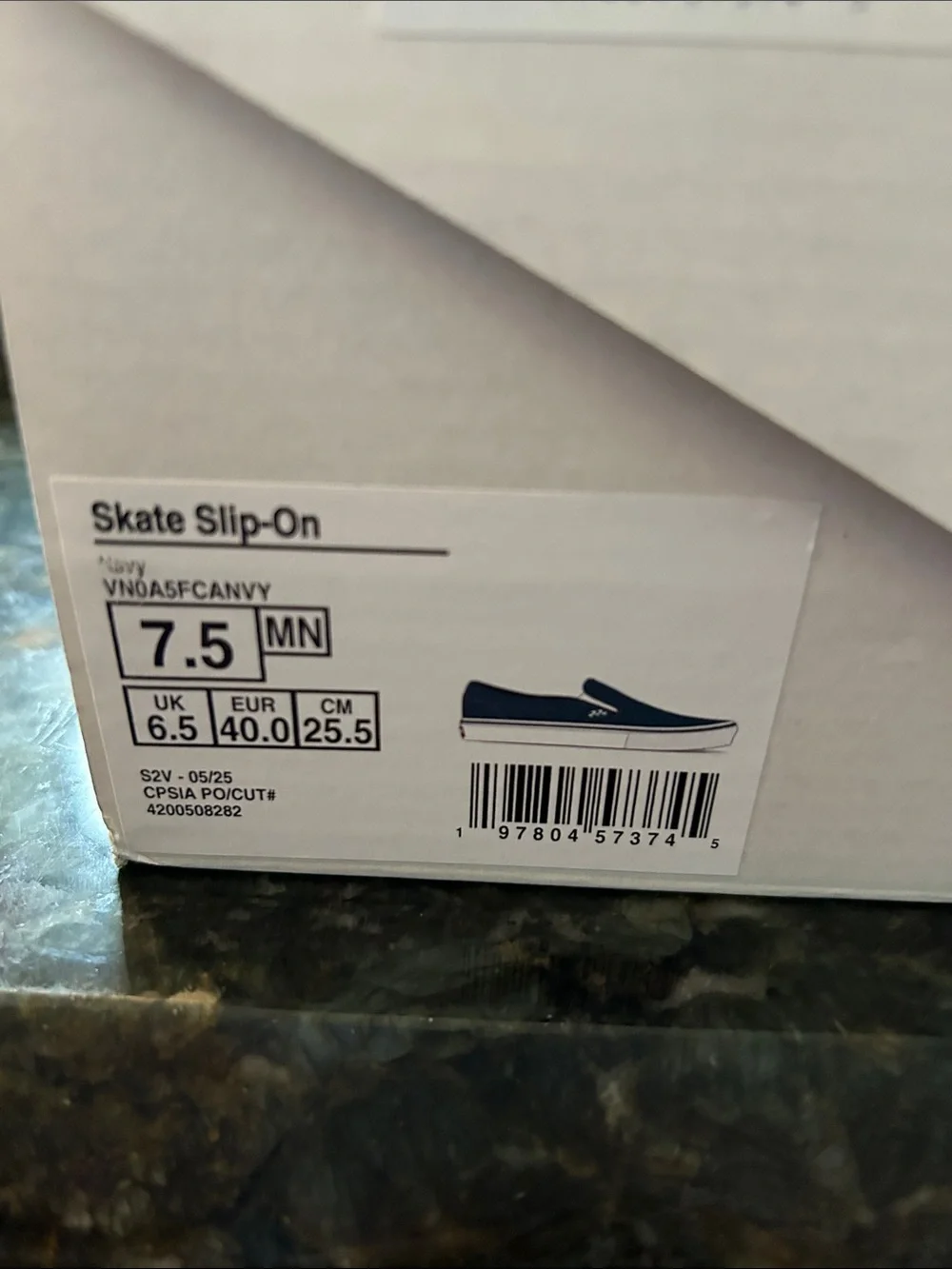 Vans Slip-On Canvas pop cush in Light Blue with White Trim